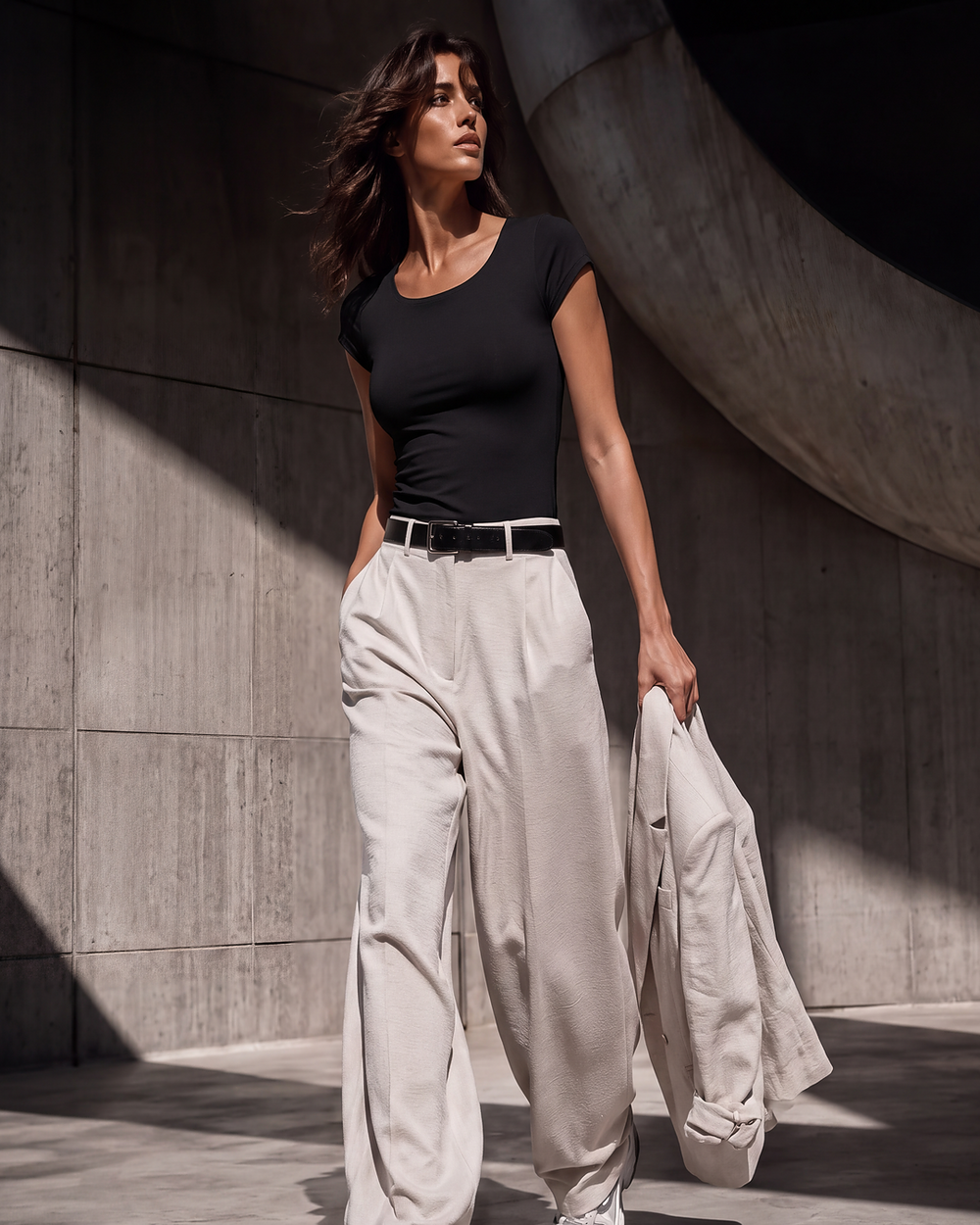 Scoop-Neck Basic Top – Black